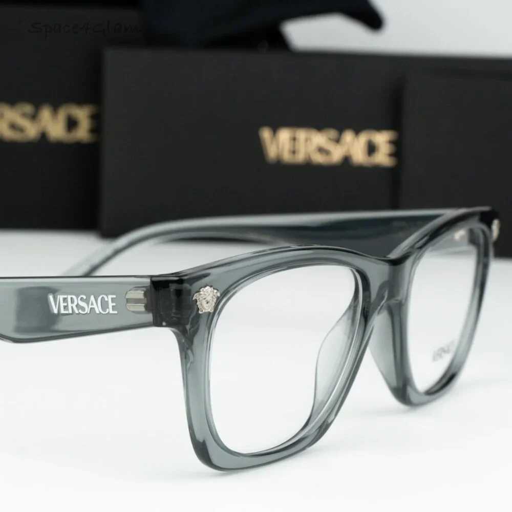 BRAND NEW Versace VE3363U 5496 Grey Demo Square Unisex Eyeglasses VE 3363U